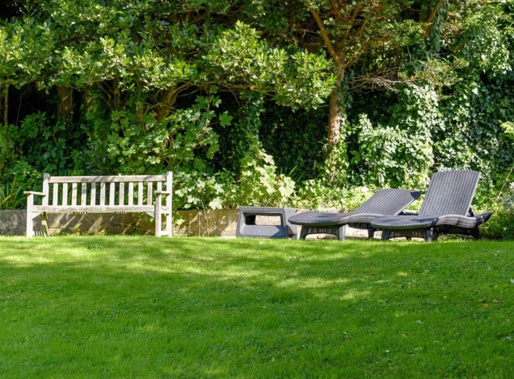 Lawned garden area at Copperfield  in Bideford, N. Devon., Great Britain