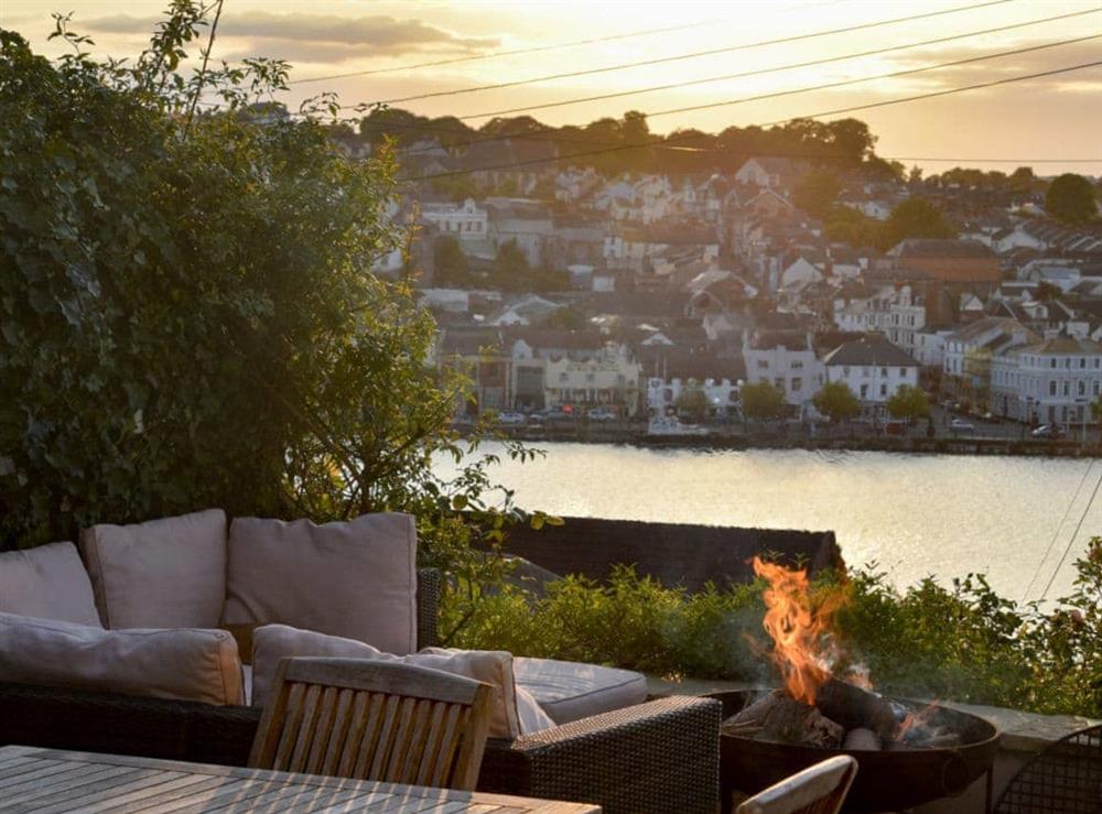 Relaxing seating area with cosy fire pit at Copperfield  in Bideford, N. Devon., Great Britain