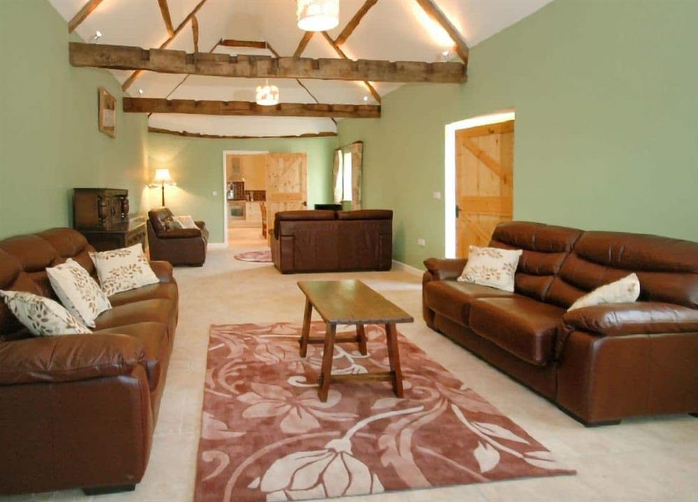 The living room at Copyhold Barns in Chichester, West Sussex