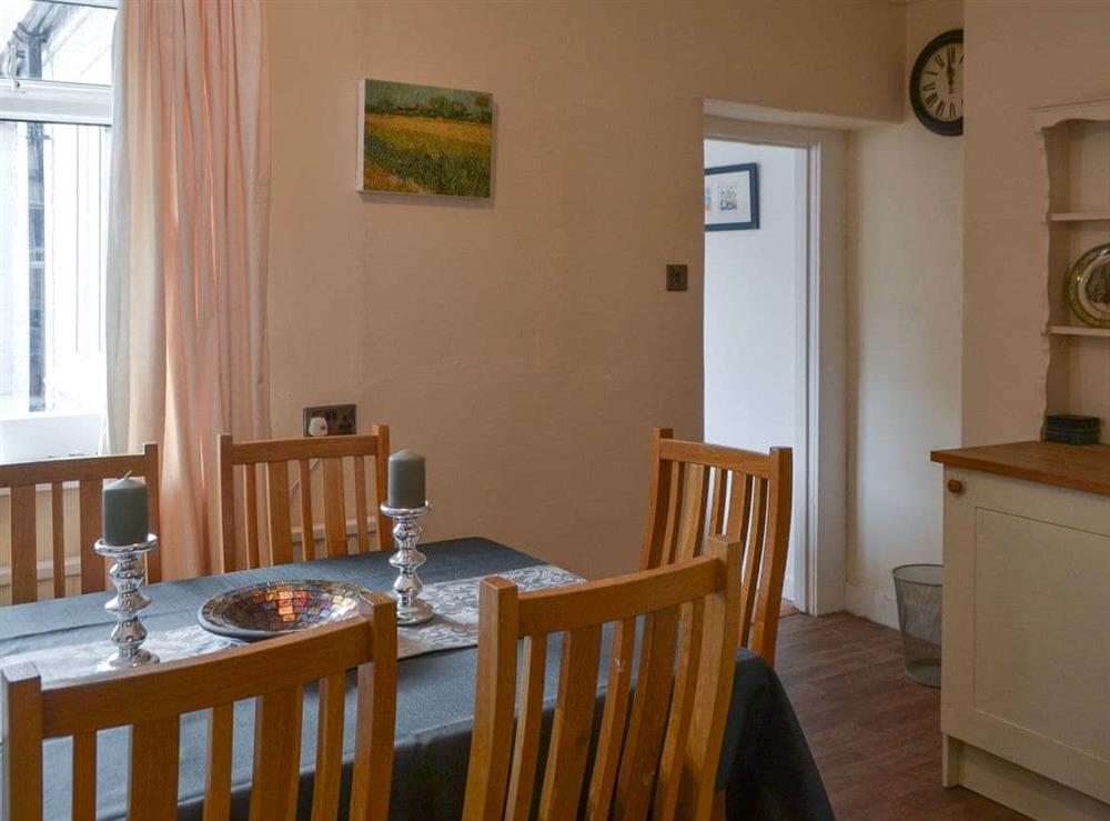 Dining area at Coquet Cottage in Amble, Northumberland