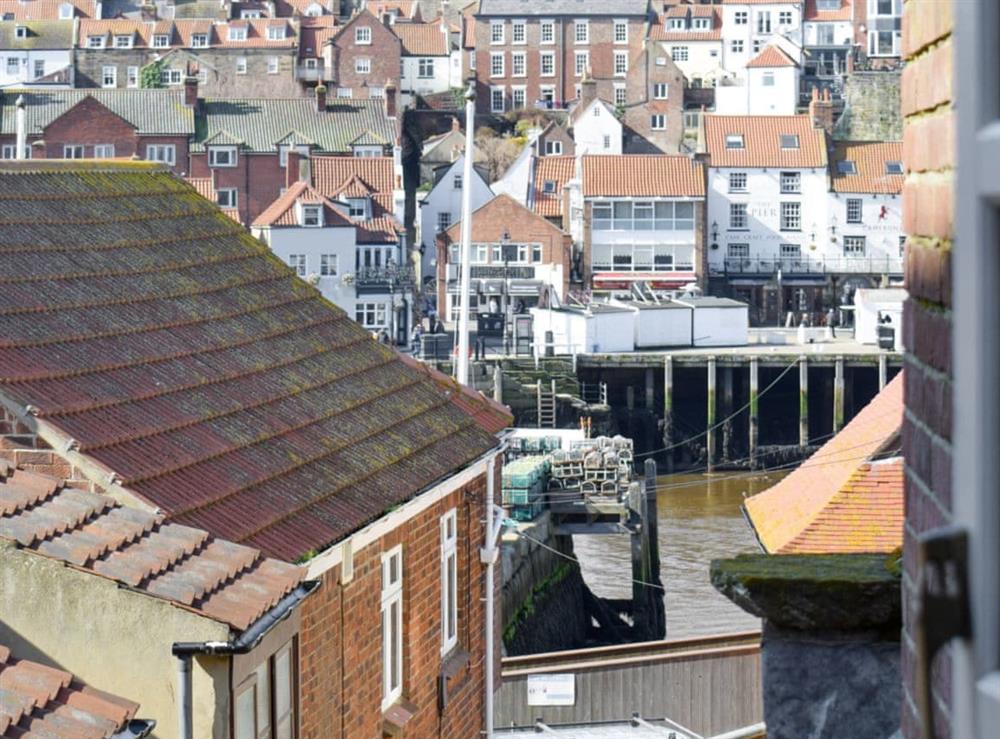 Lovely harbour view from the bedroom window at Cor Cottage in Whitby, North Yorkshire