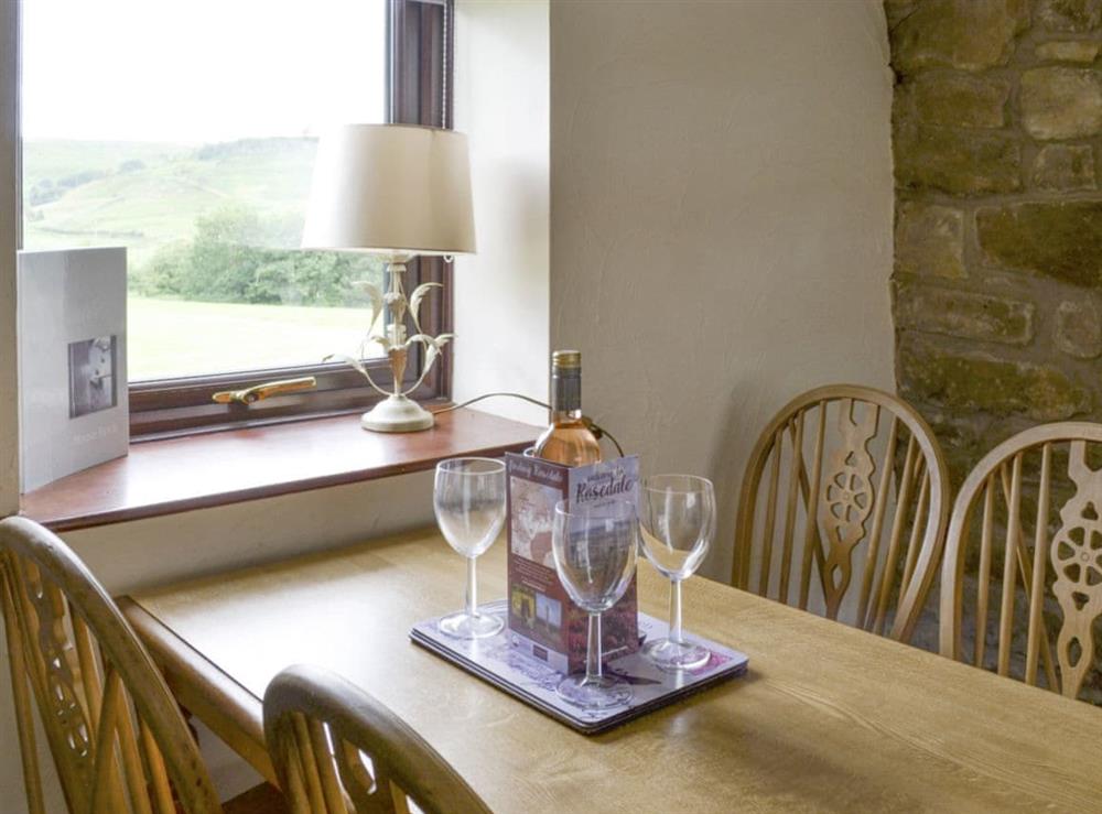 Convenient dining area at Corby Wood in Rosedale, near Pickering, North Yorkshire