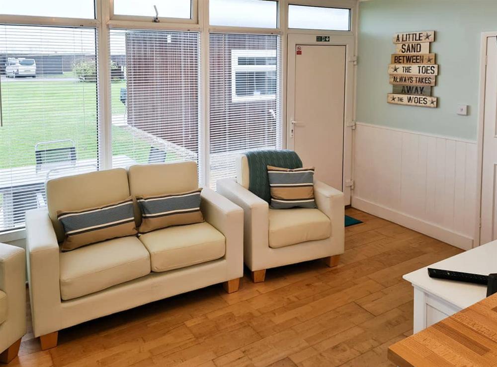 Living area at Cordova Chalet in Selsey, West Sussex