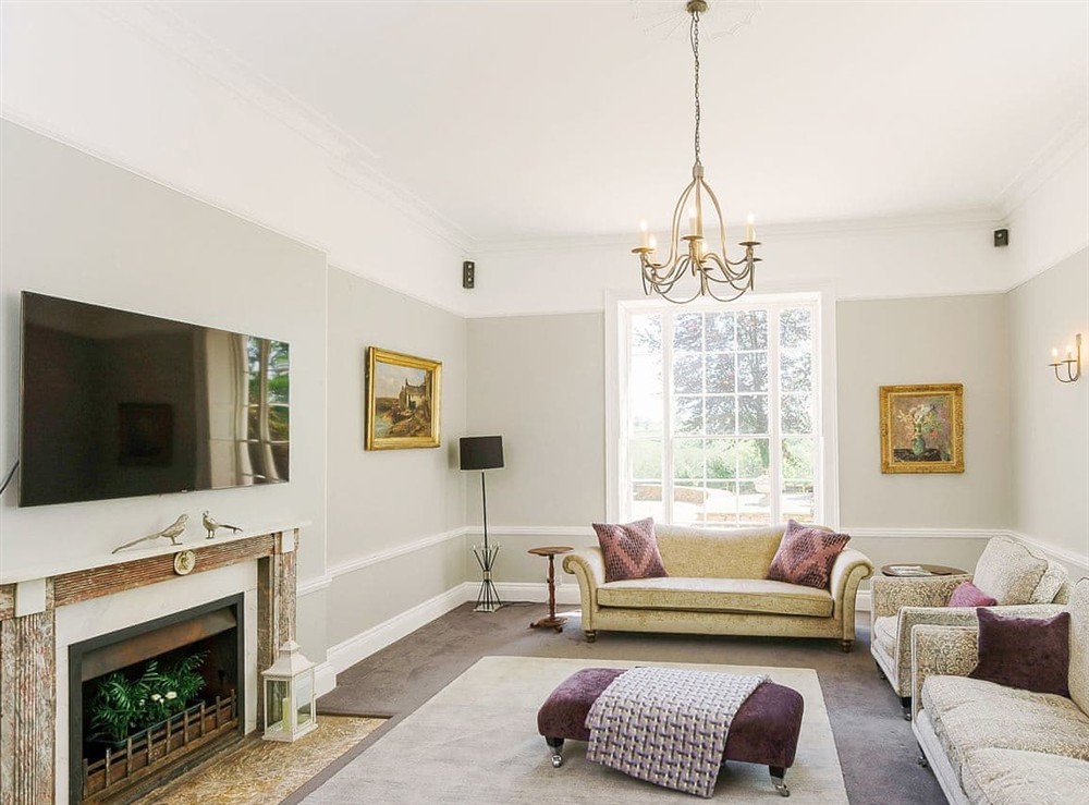 Living room at Corffe House in Tawstock, near Barnstaple, Devon