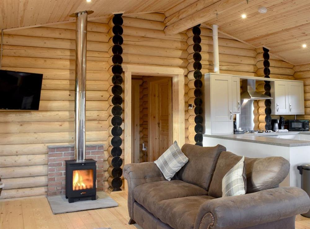 Open plan living space at Coria Lodge in Ebchester, Northumberland