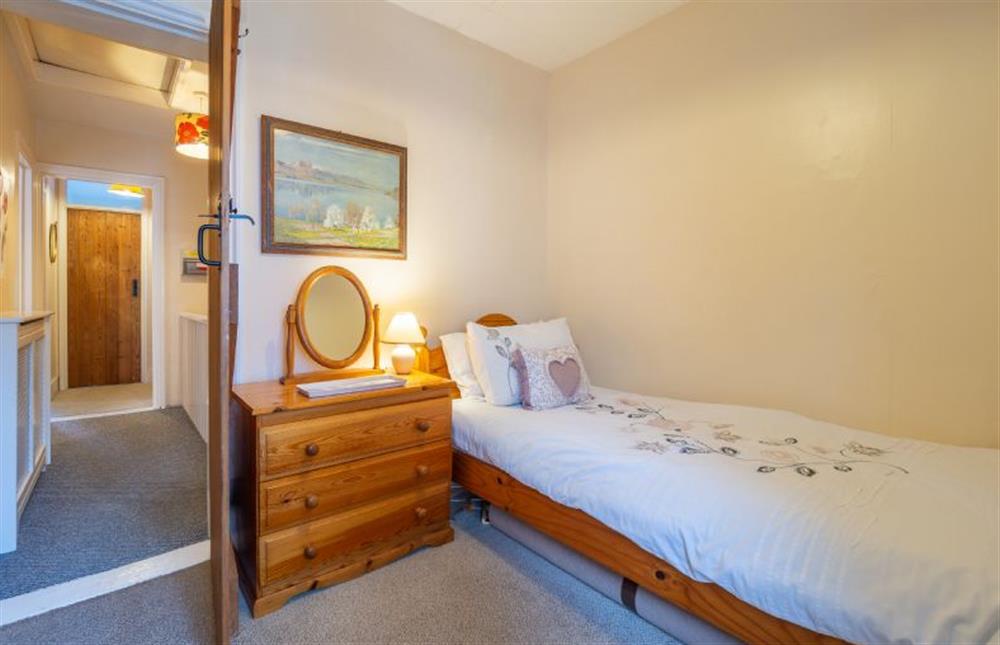 Bedroom three with a 3’ single bed at Corinthian Cottage, Aldeburgh