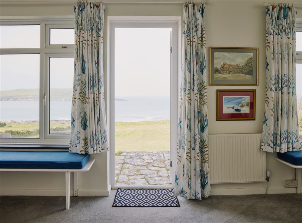 Living area at Corncockle in Trebetherick, near Wadebridge, Cornwall