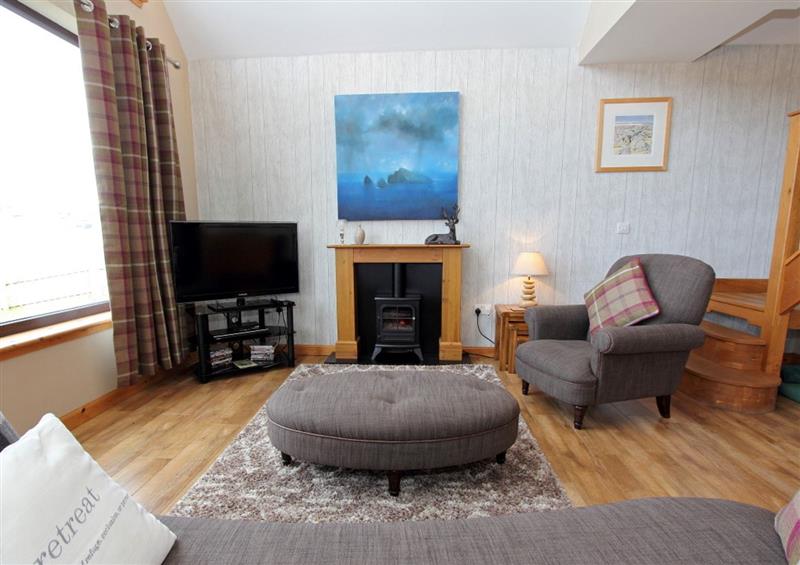 The living area at Corncrake Cottage, Leverburgh
