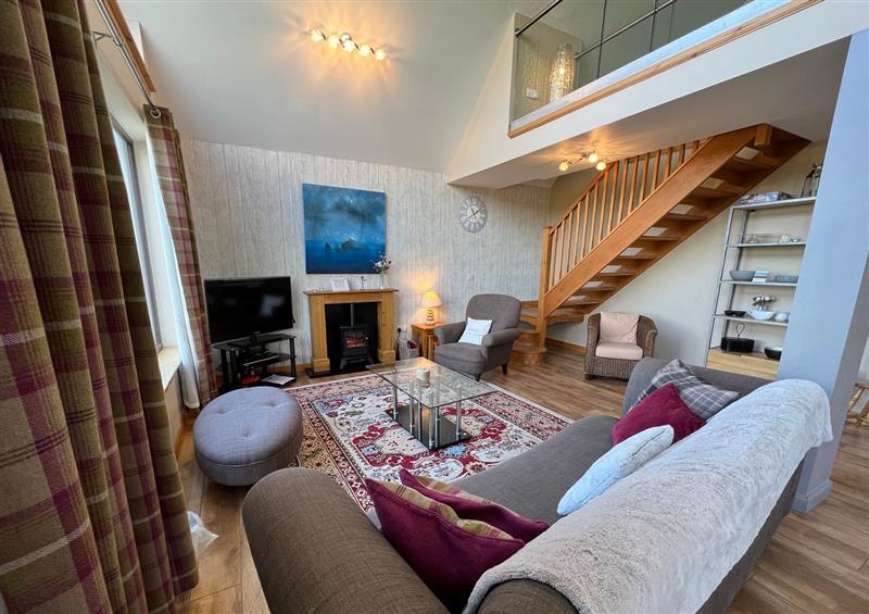 The living room at Corncrake Cottage, Leverburgh
