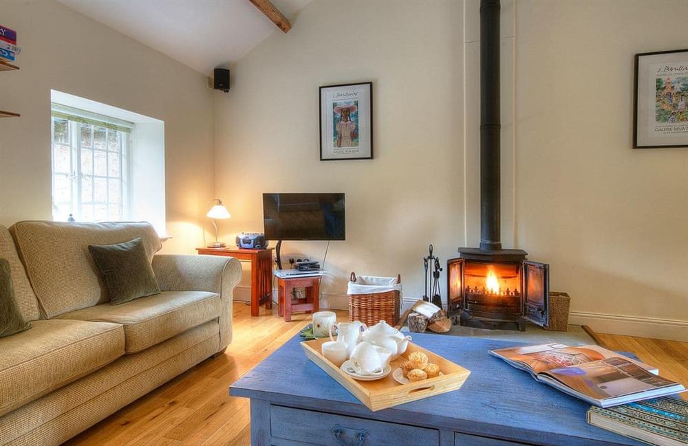 The living area at Corner Cottage in Glasbury, near Hay-on-Wye, Powys