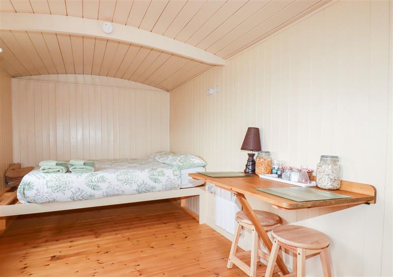 This is the living room at Cornerpark Shepherds Hut, Bush near Bude