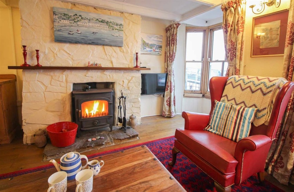 Living area at Cornerstone Cottage in Mousehole, Cornwall