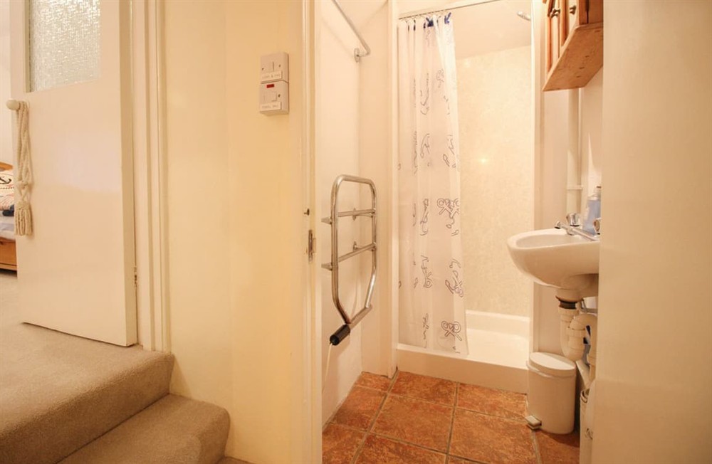 Shower room at Cornerstone Cottage in Mousehole, Cornwall