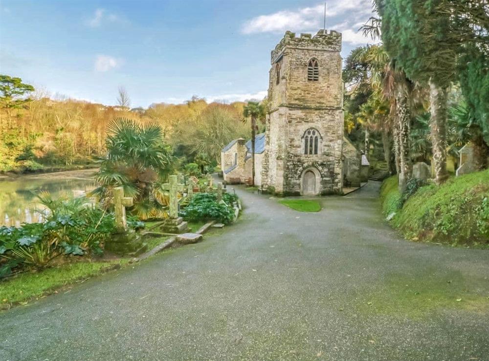 St Just-in-the Roseland Church at Cornerways in St Just in Roseland, Cornwall
