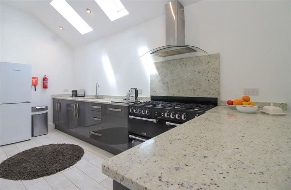 Kitchen area at Cornish Billys Barn in Marazion, Cornwall