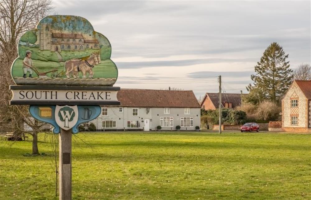 The village sign at Cornloft Cottage, South Creake near Fakenham