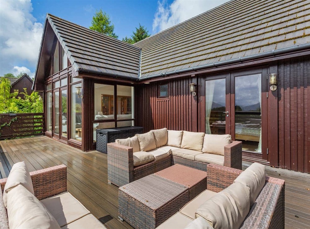 Decking at Corrie Burn Villa in Ullapool, Ross-Shire