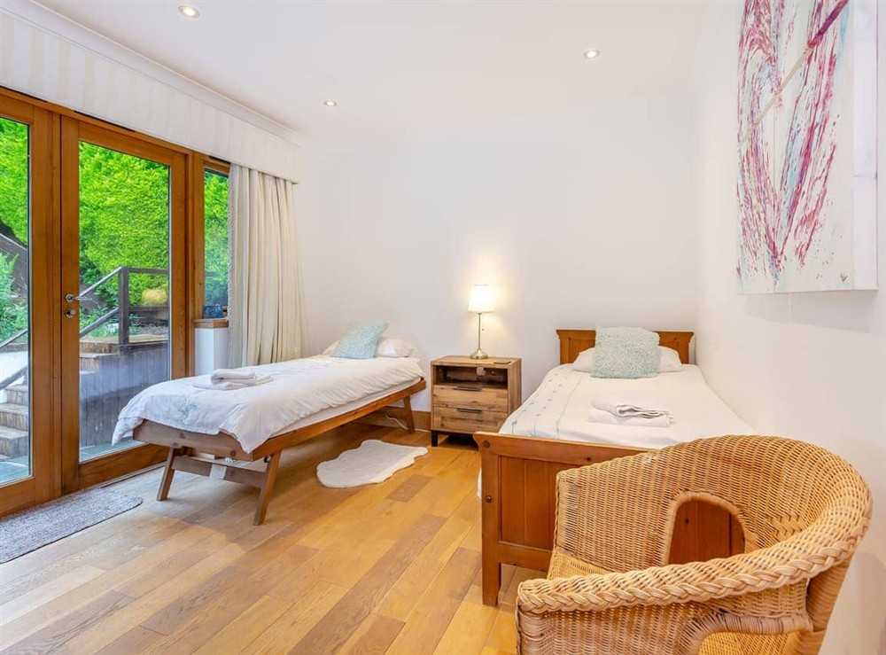 Twin bedroom at Corrie Burn Villa in Ullapool, Ross-Shire