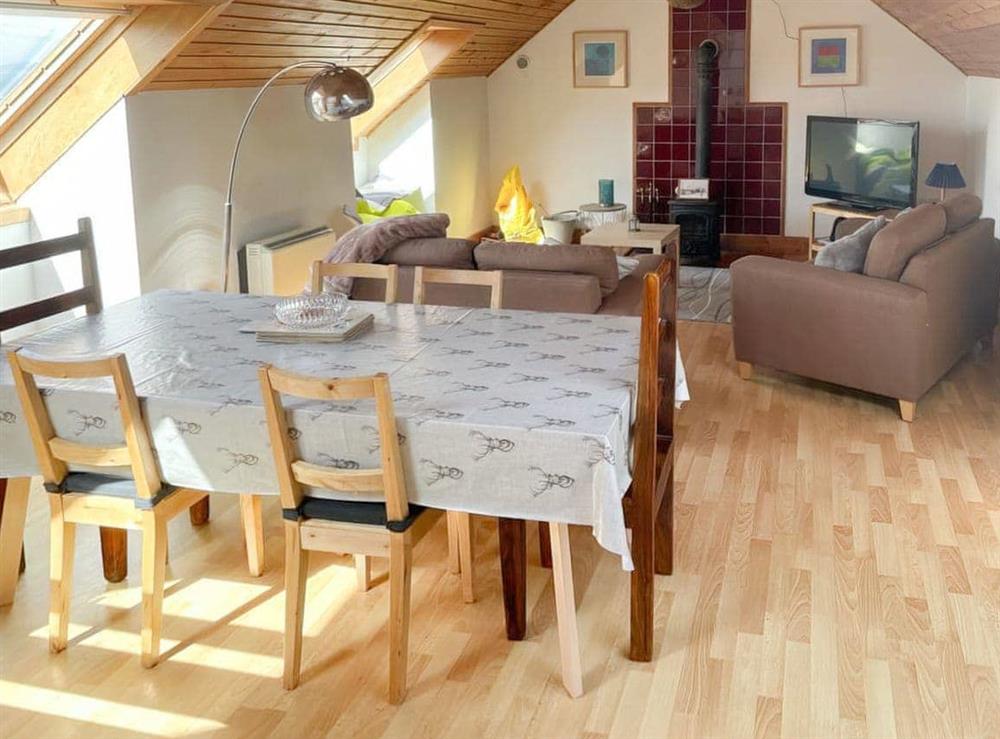 Open plan living space at Corriecravie Farm Cottage in Sliddery and Lagg, Isle Of Arran