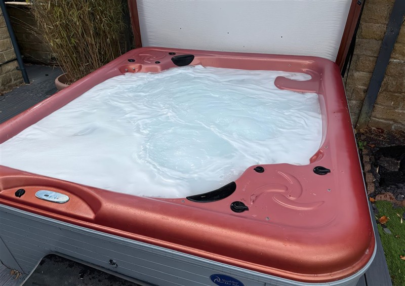Relax in the hot tub at Corriegale, Apperley Bridge