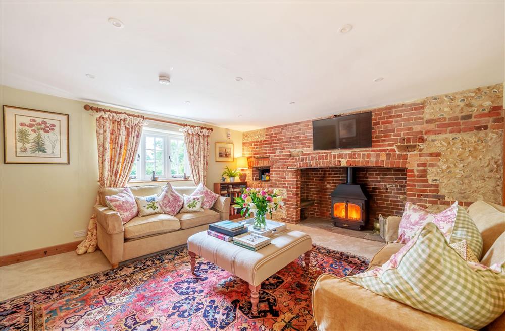 The attractive sitting room with wood burning stove at Cosy Cottage, Dorchester