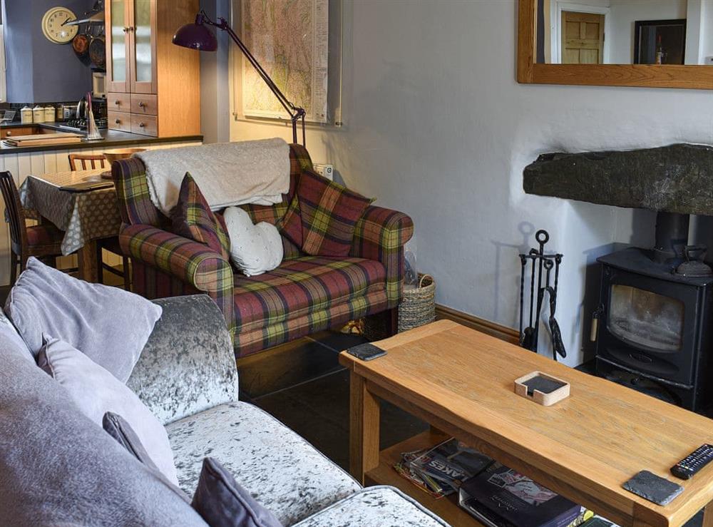 Open plan living space at Cosy Cottage in Windermere, Cumbria