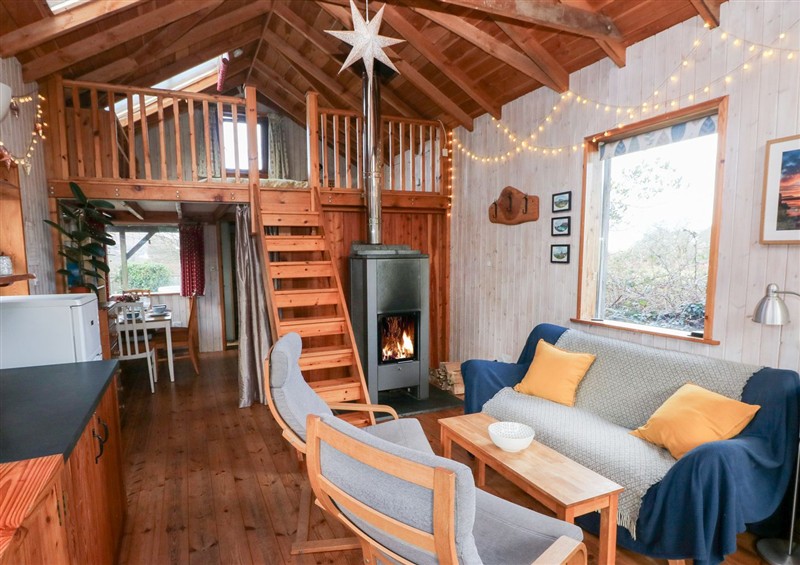 Inside Cosy Eco Cabin at Cosy Eco Cabin, Cilgwyn near Newport