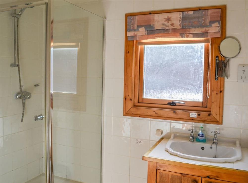 Shower room at Cosy Lodge in Kenwick, near Louth, Lincolnshire