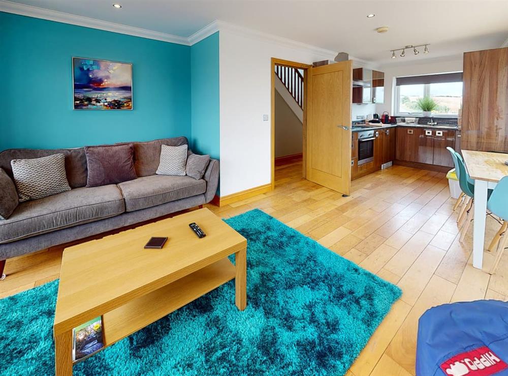 Open plan living space at Cosy Ocean View in Pennar, Dyfed