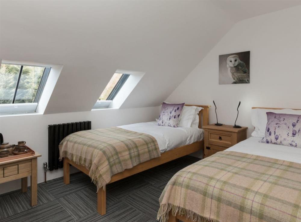 Twin bedroom at Cot Cottage in Ringford, near Castle Douglas, Dumfries and Galloway, Kirkcudbrightshire