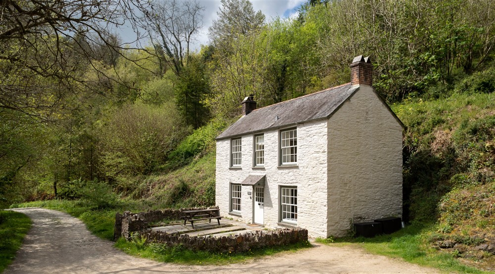 The exterior of Danescombe Cottage, Cornwall at Cotehele Engine Cottage in Calstock, Cornwall