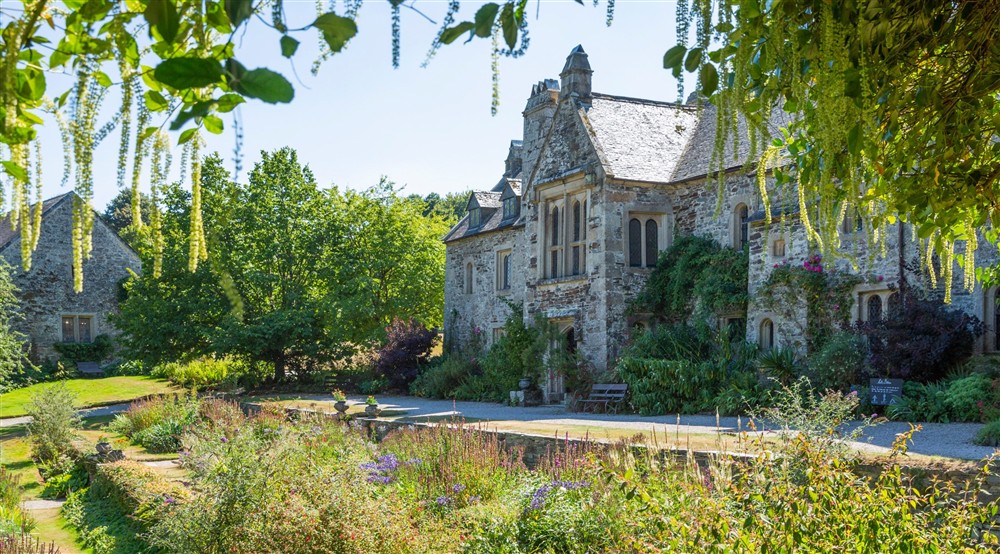 View of Cotehele from the East Terrace at Cotehele Engine Cottage in Calstock, Cornwall