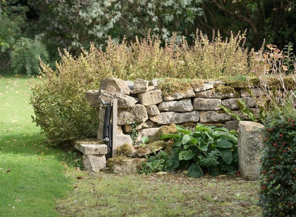 Garden area at Cotswold Way Cottage in Wood Stanway, near Winchcombe, Gloucestershire