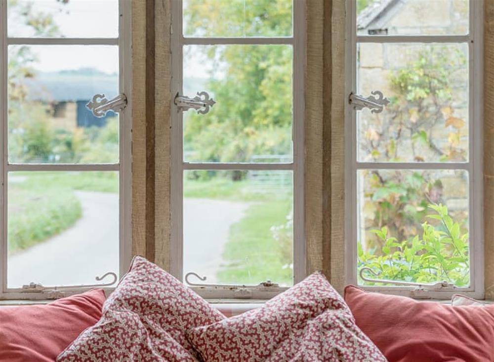 Window seat at Cotswold Way Cottage in Wood Stanway, near Winchcombe, Gloucestershire