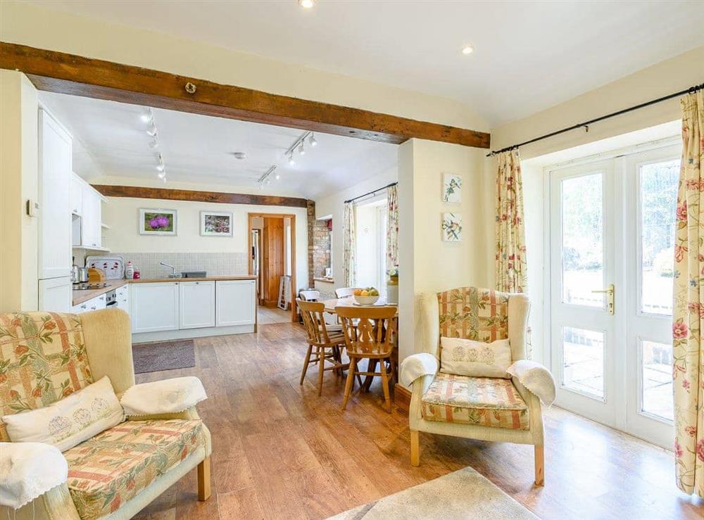 Homely open plan living space at Cottage in the Pond in Garton, near Hornsea, North Humberside