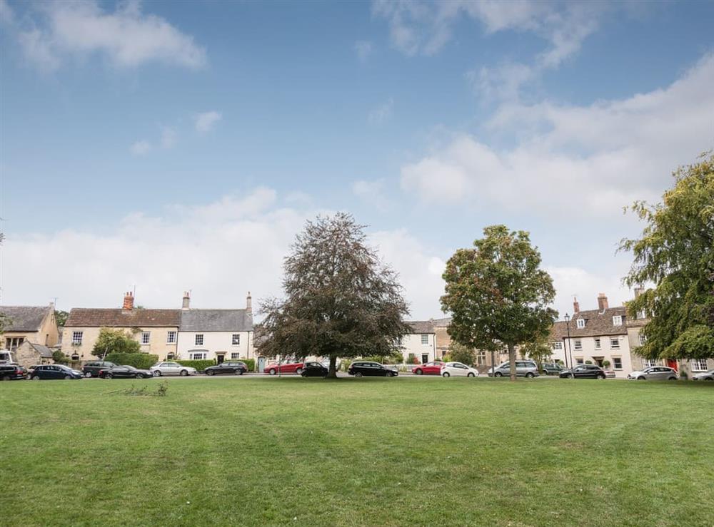 View over the village green at Cottage on the Green in Calne, Wiltshire