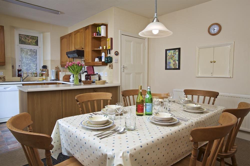 Open plan kitchen diner at Cottage View in Hope Cove, Nr Kingsbridge