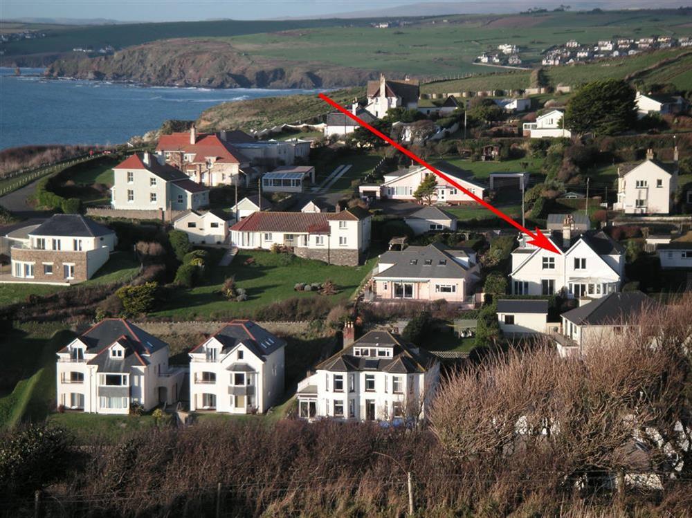 View of Outer Hope with Cottage View on the far  right at Cottage View in Hope Cove, Nr Kingsbridge