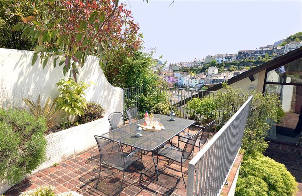 The upper terrace again and views at Cotterbury, Dartmouth