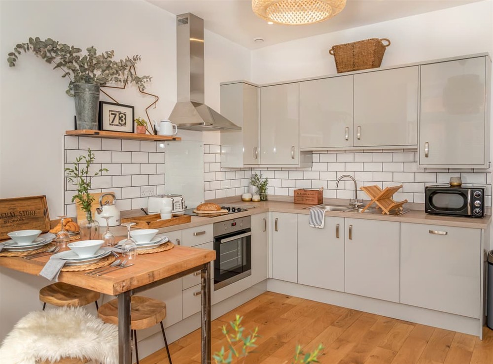 Kitchen area at Cotton Rooms in Matlock, Derbyshire