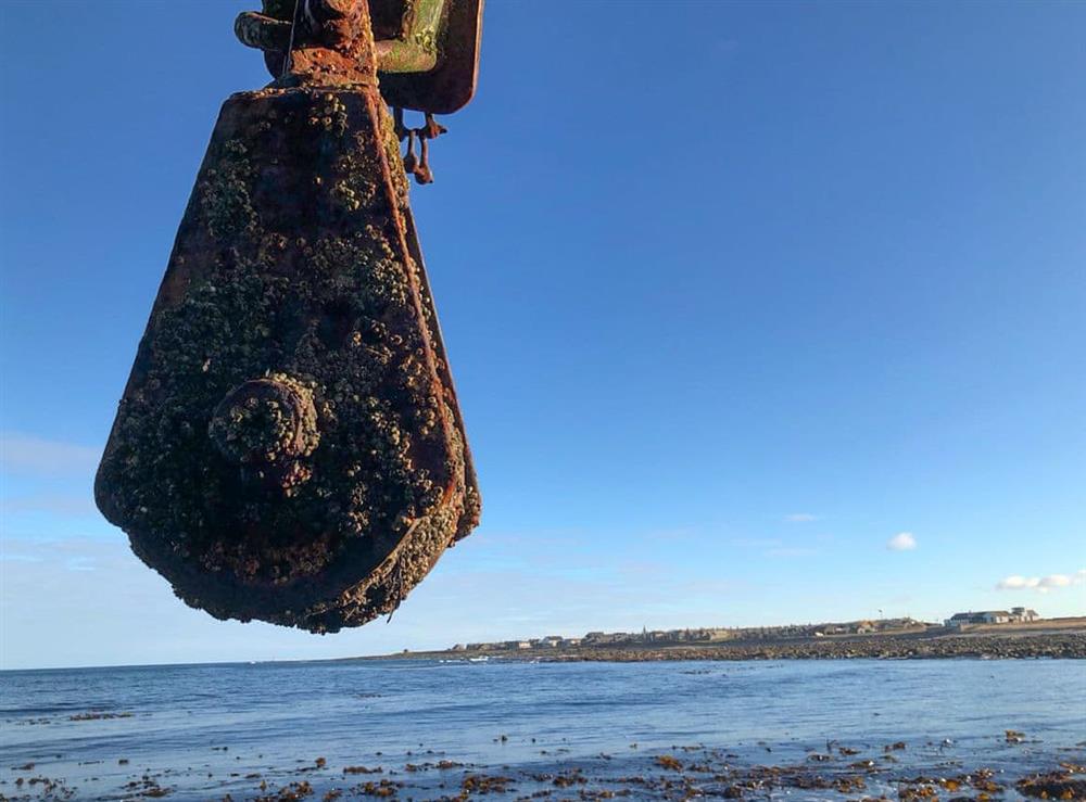 View from the wreck of the fishing boat Sovereign at Cotton Shore in Inverallochy, near Fraserburgh, Aberdeenshire