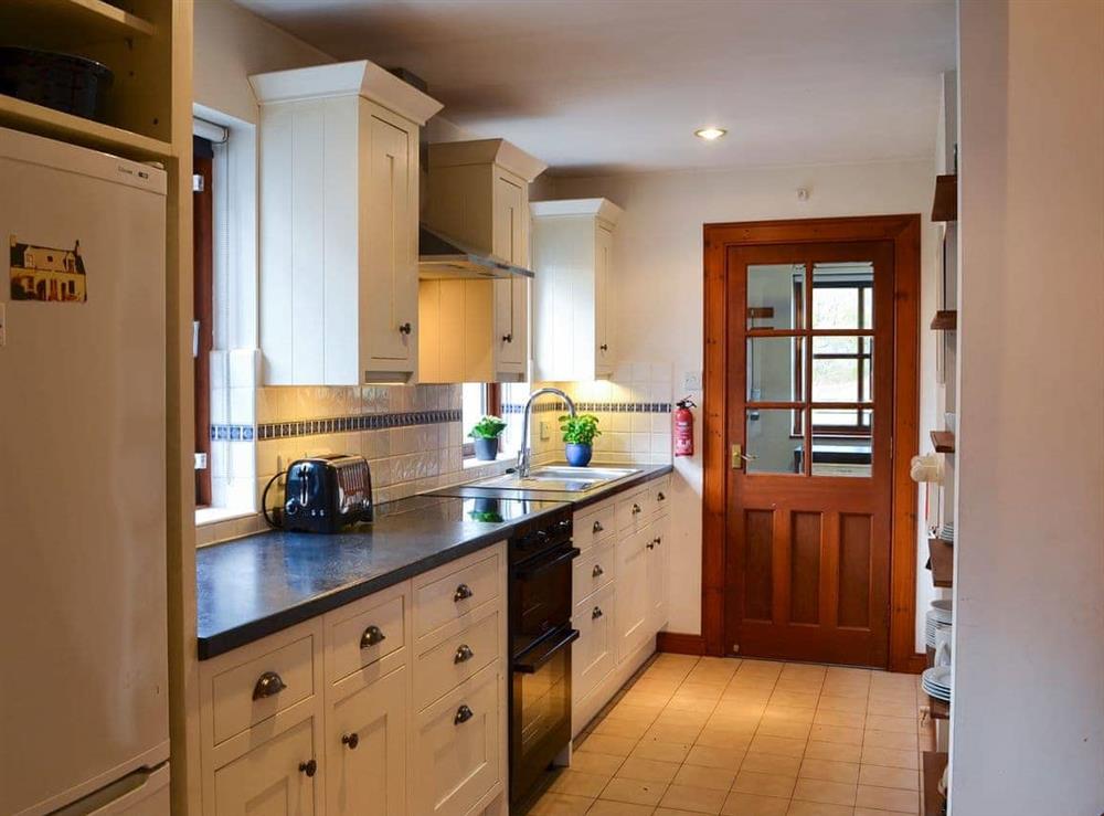 Fully-fitted and well-equipped kitchen at Coulags Croft in Coulags, Strathcarron, Ross-shire., Ross-Shire