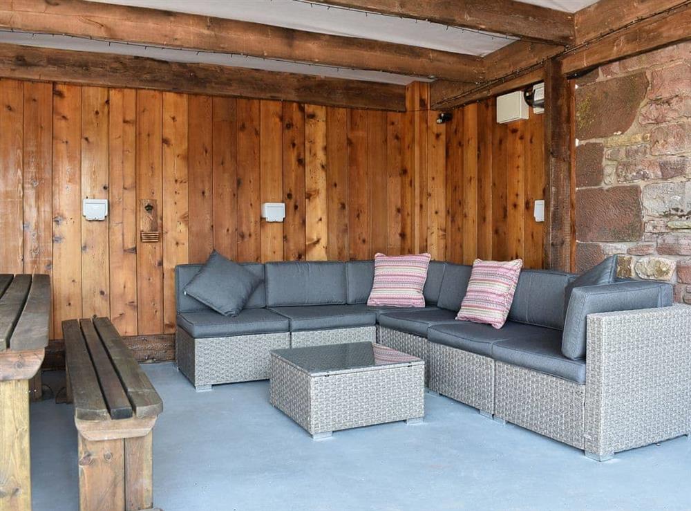 Sitting-out-area at Country Lodge in Little Musgrave near Kirkby Stephen, Cumbria