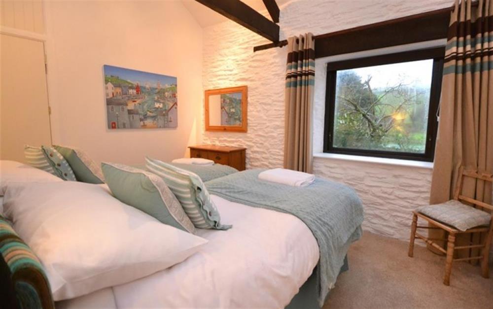Another view of the twin bedroom at Court Barton Cottage No. 2 in South Huish