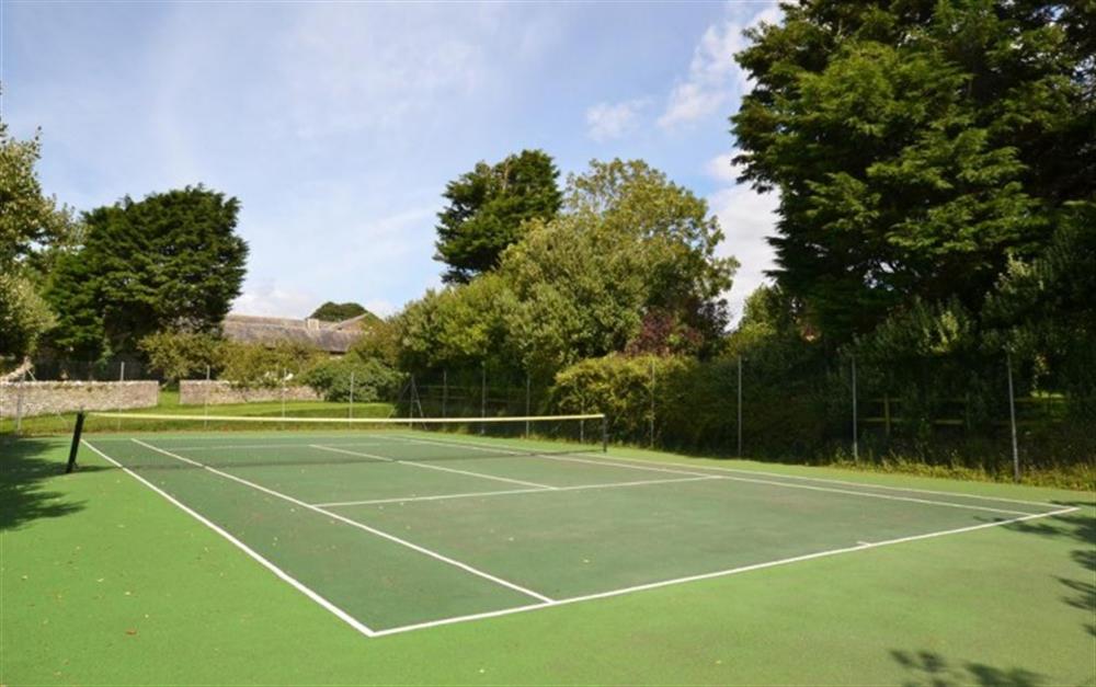 The refurbished tennis court.
