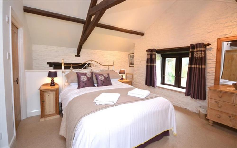 The restyled double bedroom at Court Barton Cottage No. 2 in South Huish