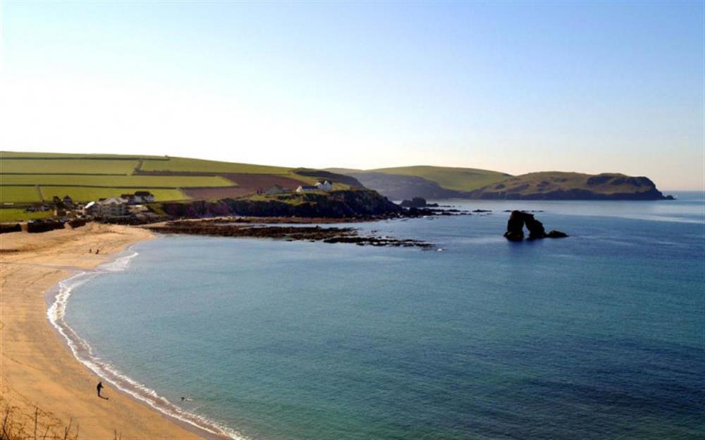 Nearby Thurlestone Sands, a mile from Court Barton. at Court Barton Cottage No. 3 in South Huish