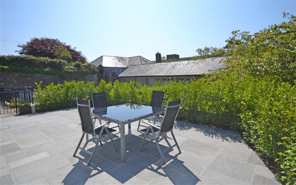 Overlooking the pool at Court Barton Cottage No. 5 in South Huish