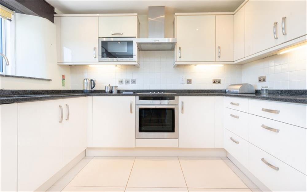 The ultra modern and fabulously equipped kitchen. at Court Barton Cottage No. 6 in South Huish