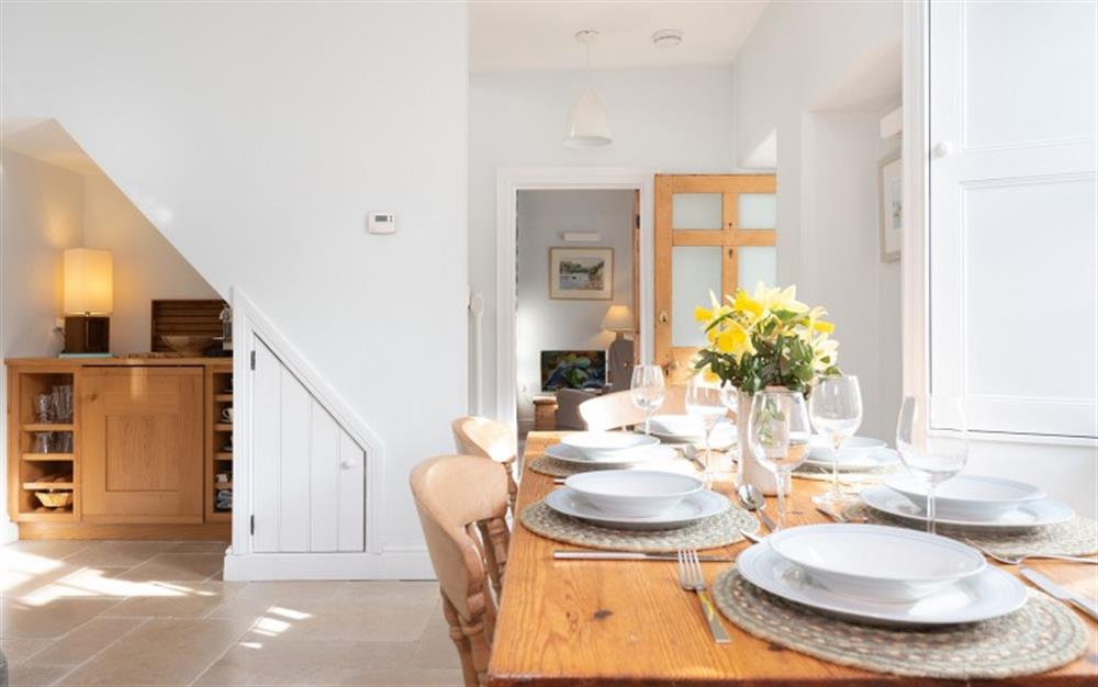 A closer look at the dining area at Court Cottage in Salcombe